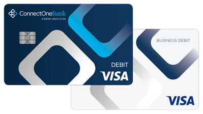 ConnectOne Bank Visa debit cards